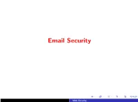 Web Security How Email Works