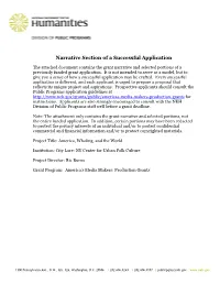 Narrative Section of a Successful Application
