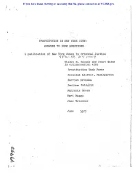 Prostitution in New York City: Answers to Some Questions