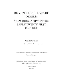 Re-Viewing the Lives of Others: “New Biography” in the Early Twenty-First Century