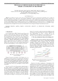 The Role of Service Robots in Industry 4.0- – Smart Automation of Transport