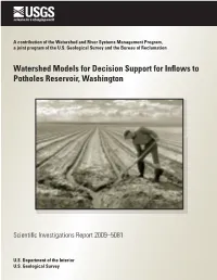 Watershed Models for Decision Support for Inflows to Potholes Reservoir, Washington