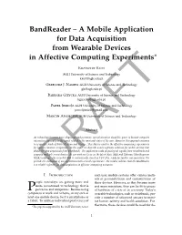A Mobile Application for Data Acquisition from Wearable Devices in Affective Computing Experiments∗