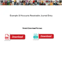 Example of Accounts Receivable Journal Entry