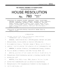 HOUSE RESOLUTION Session of No
