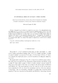 ON EXTREMAL SIZES of LOCALLY K-TREE GRAPHS 1