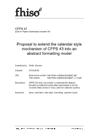 Proposal to Extend the Calendar Style Mechanism of CFPS 43 Into an Abstract Formatting Model