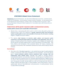 UNCSW63 Global Union Statement