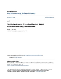 West Indian Manatee (Trichechus Manatus) Habitat Characterization Using Side-Scan Sonar