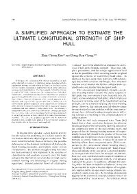 A Simplified Approach to Estimate the Ultimate Longitudinal Strength of Ship Hull