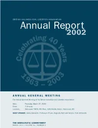 BCCLA AR 2002 for The