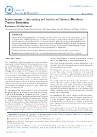Improvements in Accounting and Analysis of Financial Results In