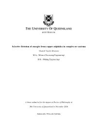 Selective Flotation of Enargite from Copper Sulphides in Complex Ore Systems