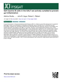 Self-Reactive B Cells in the GALT Are Actively Curtailed to Prevent Gut Inflammation