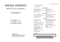 SOCIAL SCIENCE First Edition - 2004 Reprint - 2006 (HISTORY - CIVICS - GEOGRAPHY) CHAIRPERSON Mr