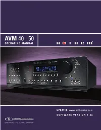 Avm 40 | 50 Operatingmanual