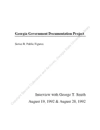 Interview with George T. Smith August 19, 1992 & August 20, 1992