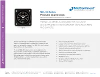 MD–90 Series Precision Quartz Clock Manufactured by Mid-Continent Instruments and Avionics