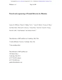 Paired-End Sequencing of Fosmid Libraries by Illumina