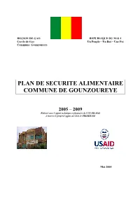 REGION DE GAO REPUBLIQUE DU MALI Cercle De Gao Un Peuple – Un but – Une Foi Commune Gounzoureye