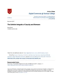 The Definite Integrals of Cauchy and Riemann