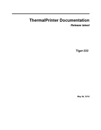Thermalprinter Documentation Release Latest