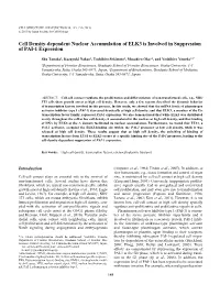 Cell Density-Dependent Nuclear Accumulation of ELK3 Is Involved in Suppression of PAI-1 Expression