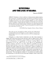 EUTHYPHRO and the LOGIC of MIASMA Maureen ECKERT