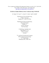 Introduction of Cosmotherm and Its Ability to Predict Infinite Dilution