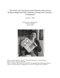 Movement and Countermovement Dynamics Between the Religious Right and LGB Community Arising from Colorado’S Amendment 2