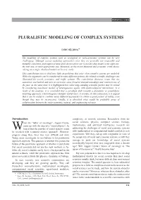 Pluralistic Modeling of Complex Systems