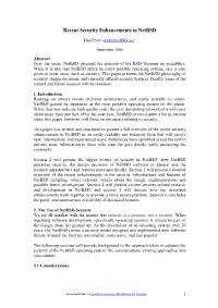 Recent Security Enhancements in Netbsd