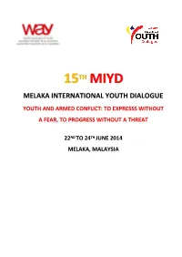 15Th Miyd International Youth Dialogue Youth and Armed Conflict: to Expresss Without a Fear, to Progress Without a Threat