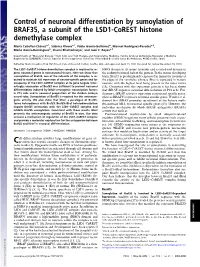 Control of Neuronal Differentiation by Sumoylation of BRAF35, a Subunit of the LSD1-Corest Histone Demethylase Complex