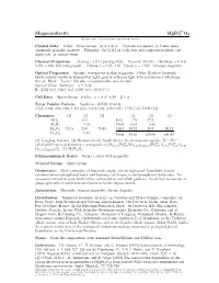 Magnesioferrite Mgfe2 O4 C 2001-2005 Mineral Data Publishing, Version 1