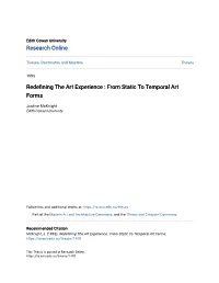 Redefining the Art Experience : from Static to Temporal Art Forms