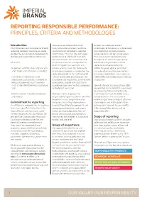Reporting Responsible Performance: Principles, Criteria and Methodologies