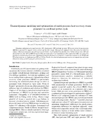Thermodynamic Modeling and Optimization of Multi-Pressure Heat Recovery Steam Generator in Combined Power Cycle