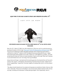 A$Ap Ferg to Release Always Strive and Prosper on April 22