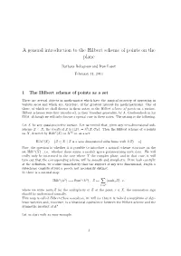 A General Introduction to the Hilbert Scheme of Points on the Plane