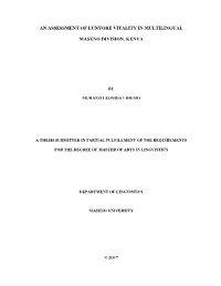An Assessment of Lunyore Vitality in Multilingual