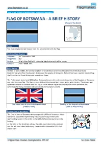 FLAG of BOTSWANA - a BRIEF HISTORY Where in the World