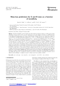 Mass-Loss Predictions for O and B Stars As a Function of Metallicity