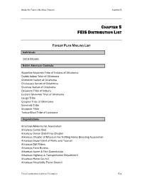 Chapter 5 Feis Distribution List