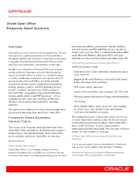 Oracle Open Office Frequently Asked Questions