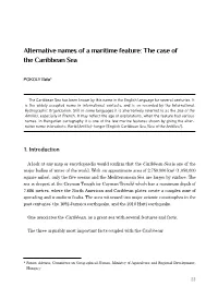 Alternative Names of a Maritime Feature: the Case of the Caribbean Sea