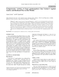 Cytoprotective Activity of Cissus Quadrangularis Linn Variant I Against Gastric and Duodenal Ulcer in Rat Models
