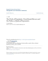 David Josiah Brewer and the Politics of Judicial Reputation J
