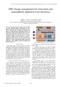 ERP Change Management for Innovation and Sustainability Applied to User Interfaces