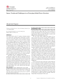 Issues, Trends and Challenges in an Emerging Global Power Structure